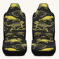 Reptilian in Bloom Black Yellow Car Seat Cover - Jaded Lament