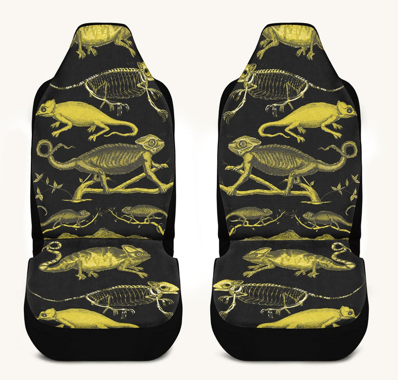 Reptilian in Bloom Black Yellow Car Seat Cover - Jaded Lament