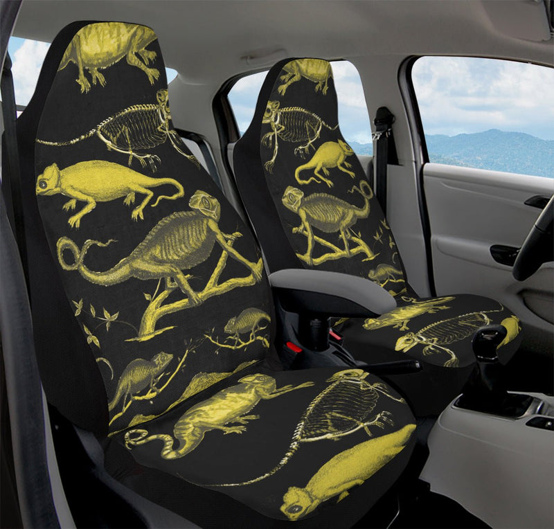 Reptilian in Bloom Black Yellow Car Seat Cover - Jaded Lament