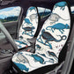 Reptilian in Bloom White Blue Car Seat Cover - Jaded Lament