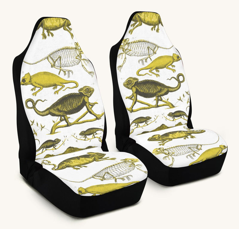 Reptilian in Bloom White Yellow Car Seat Cover - Jaded Lament