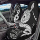 Serpent in Bloom Black And White Car Seat Cover - Jaded Lament