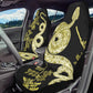 Serpent in Bloom Black And Yellow Car Seat Cover - Jaded Lament