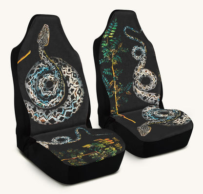 Serpent in Bloom Multi Color Car Seat Cover - Jaded Lament