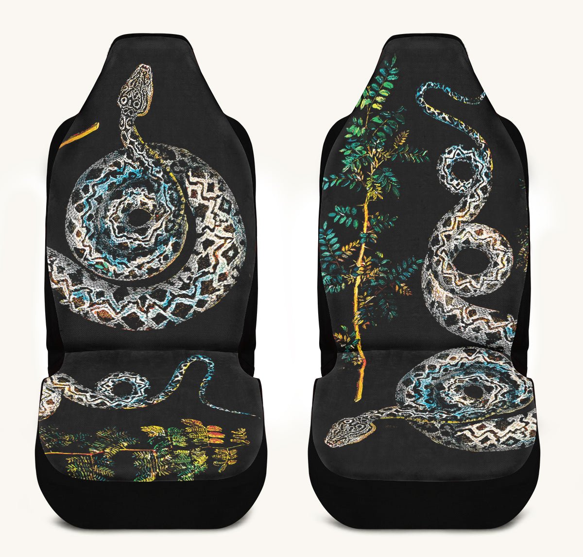Serpent in Bloom Multi Color Car Seat Cover - Jaded Lament