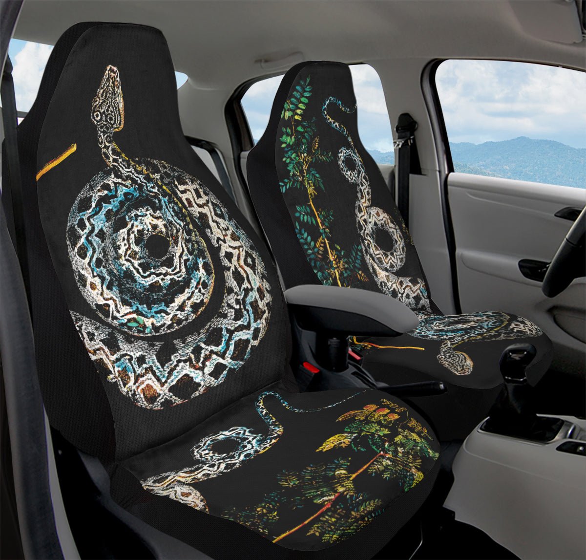 Serpent in Bloom Multi Color Car Seat Cover - Jaded Lament