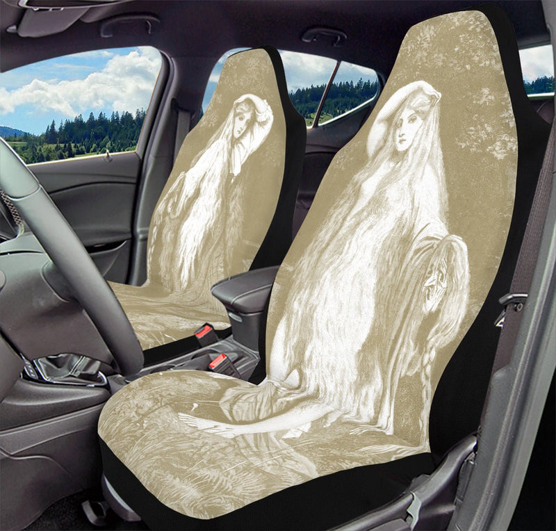 She Watched the Bones Sink Khaki Car Seat Cover - Jaded Lament