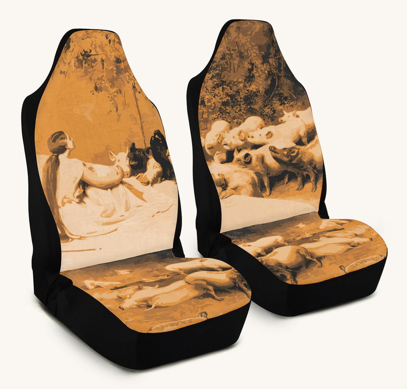 Swine Eyed and Listening to Circe Car Seat Cover - Jaded Lament