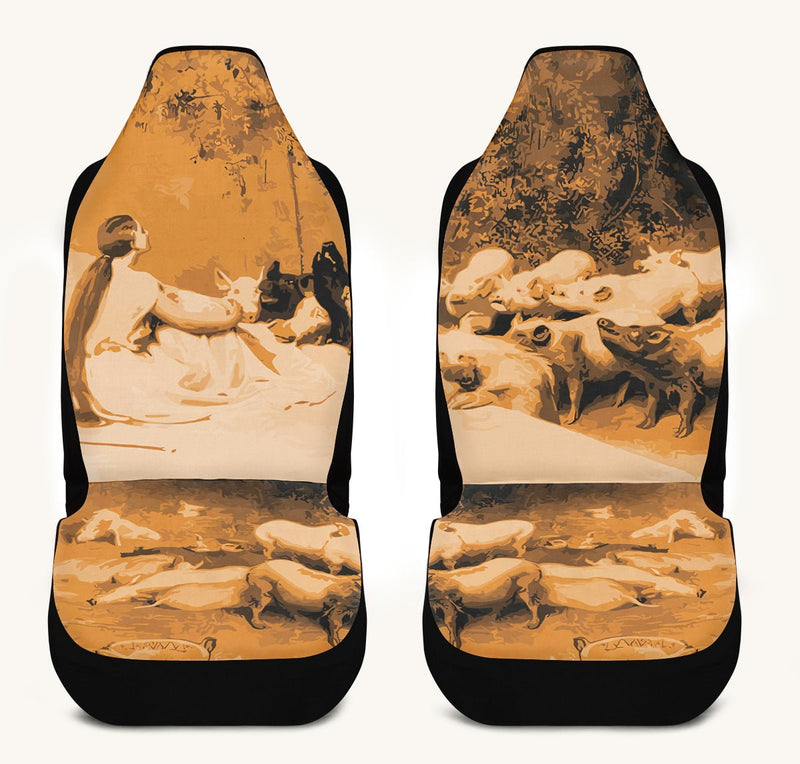 Swine Eyed and Listening to Circe Car Seat Cover - Jaded Lament
