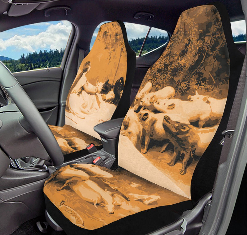 Swine Eyed and Listening to Circe Car Seat Cover - Jaded Lament