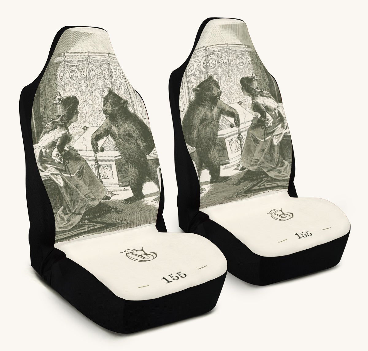 The Bear Shall Be Thy Choice Cream Car Seat Cover - Jaded Lament