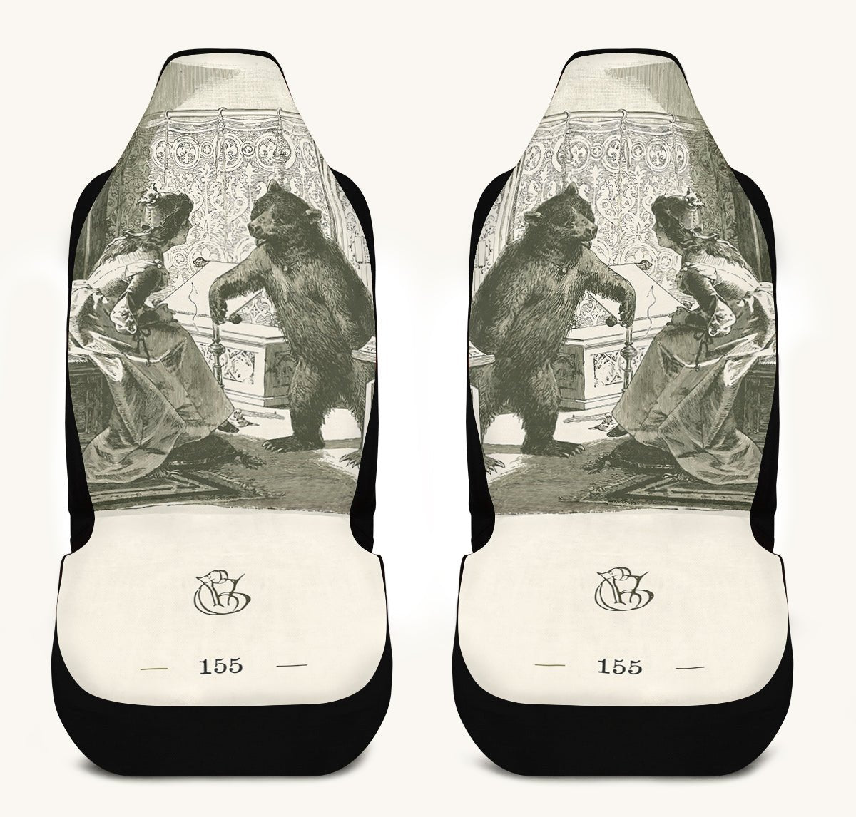The Bear Shall Be Thy Choice Cream Car Seat Cover - Jaded Lament
