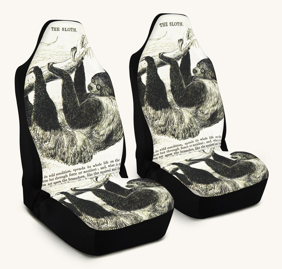 The Sloth Stays Black Car Seat Cover - Jaded Lament