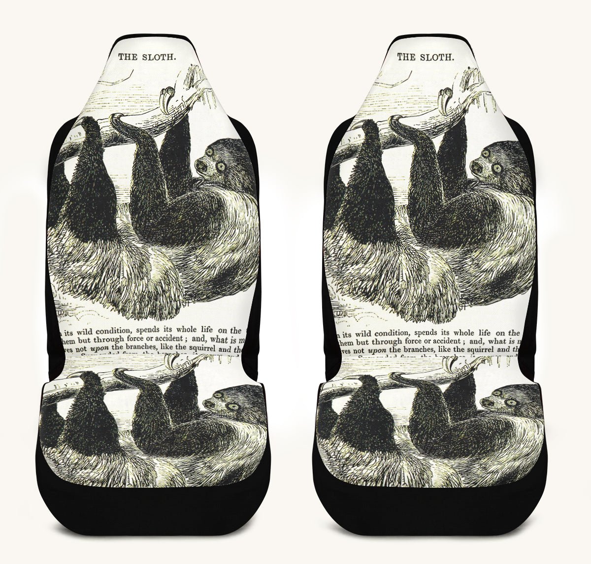 The Sloth Stays Black Car Seat Cover - Jaded Lament