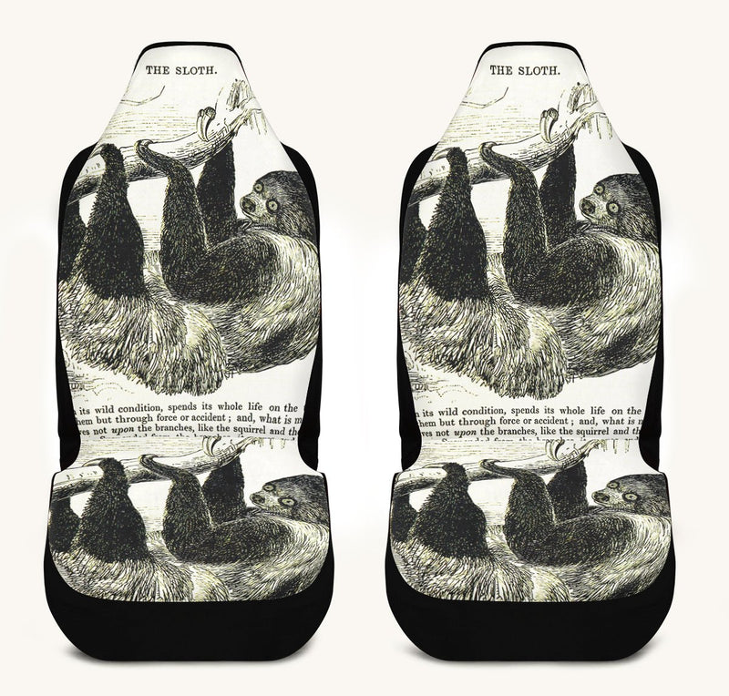 The Sloth Stays Black Car Seat Cover - Jaded Lament