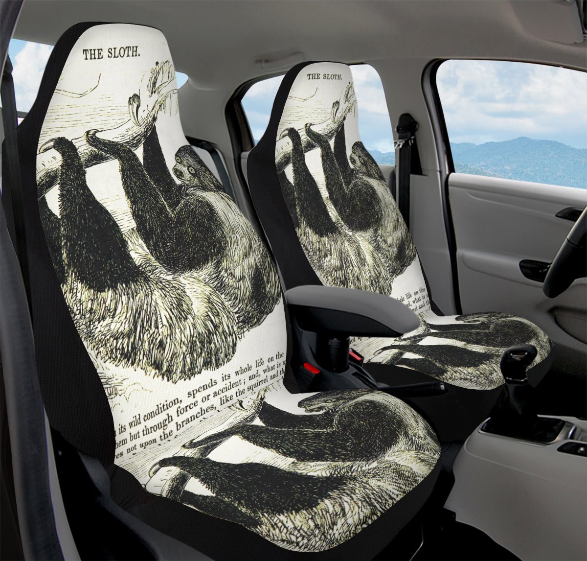 The Sloth Stays Black Car Seat Cover - Jaded Lament