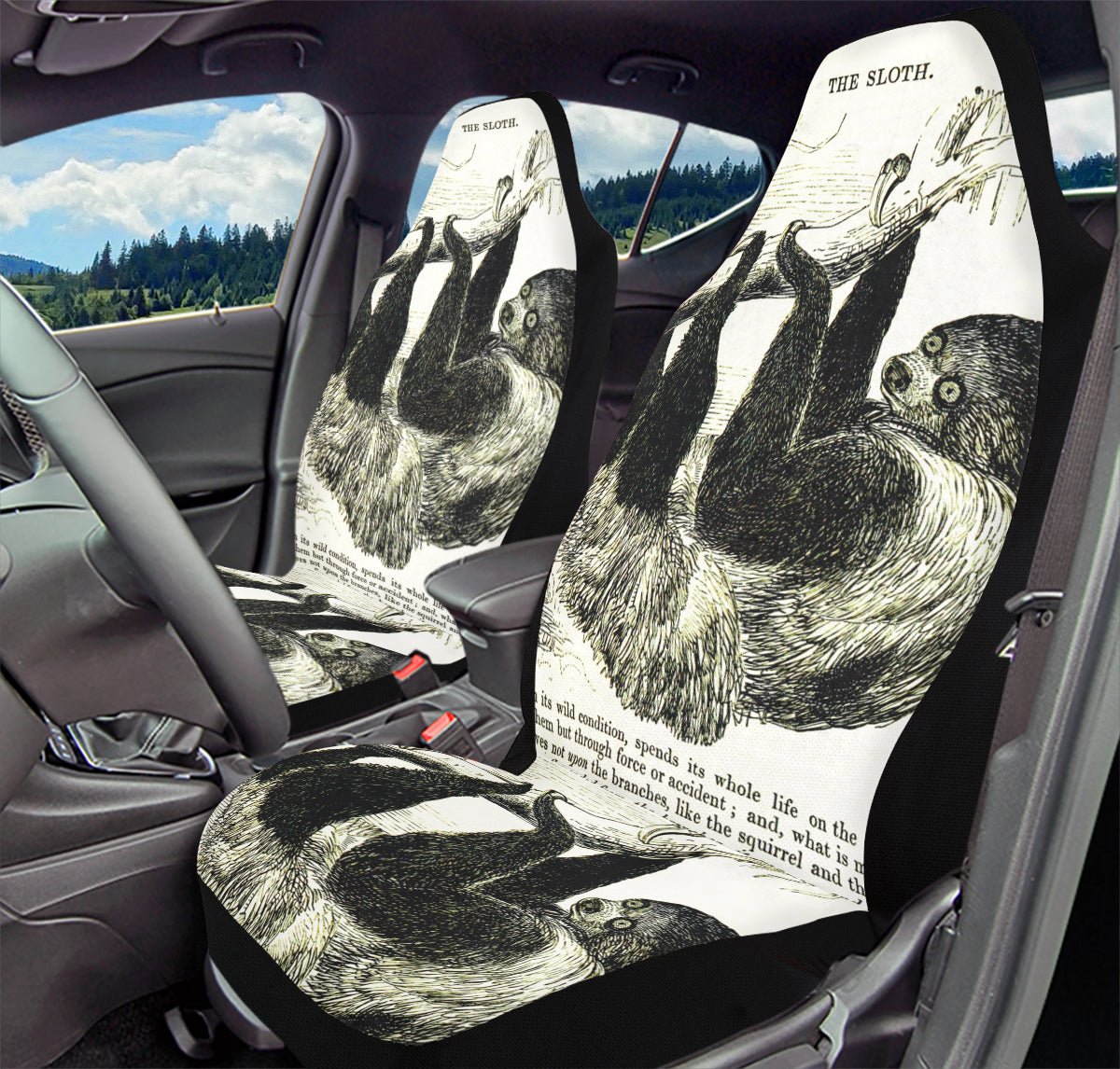 The Sloth Stays Black Car Seat Cover - Jaded Lament