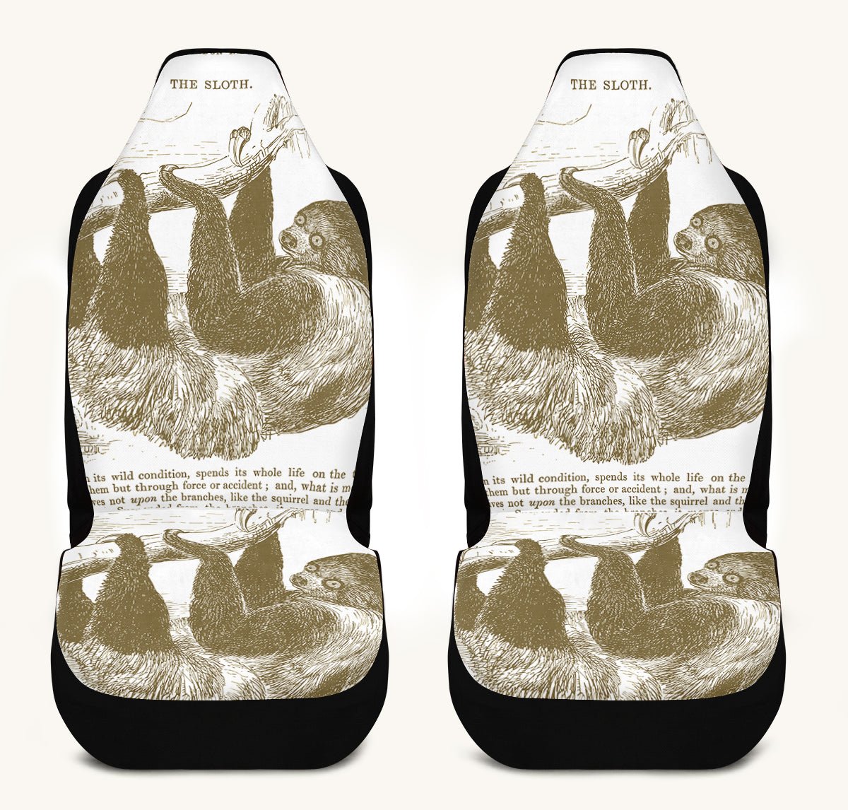 The Sloth Stays Brown Car Seat Cover - Jaded Lament