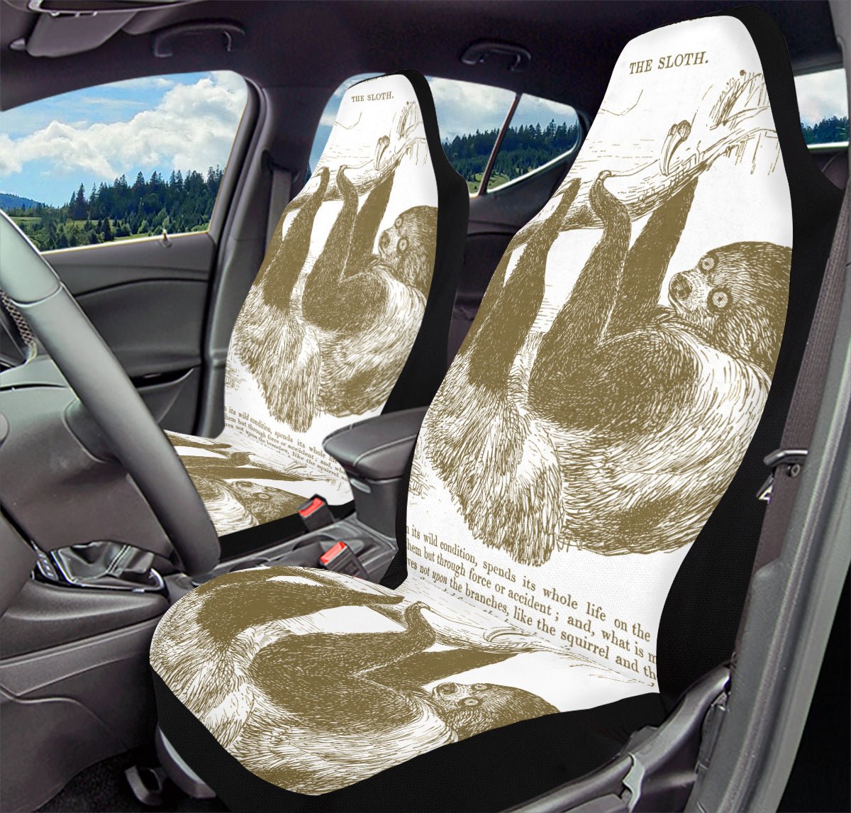 The Sloth Stays Brown Car Seat Cover - Jaded Lament