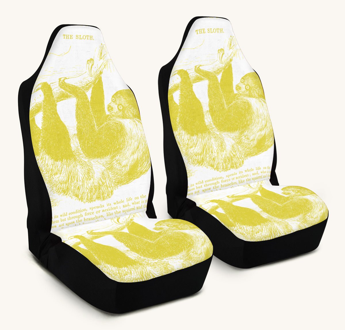 The Sloth Stays Yellow Car Seat Cover - Jaded Lament