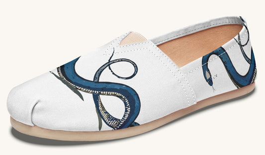 The Blue Coil Snow Snake White Casual Shoes - Jaded Lament