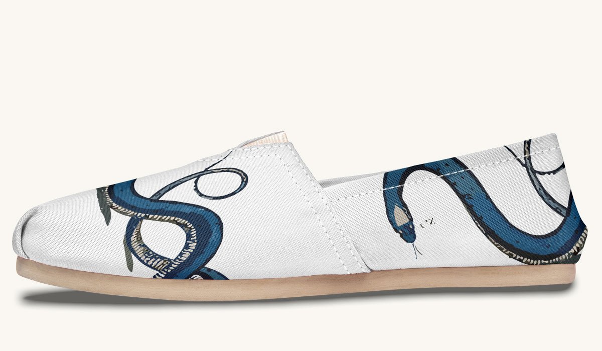 The Blue Coil Snow Snake White Casual Shoes - Jaded Lament