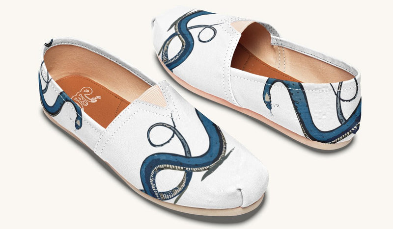 The Blue Coil Snow Snake White Casual Shoes - Jaded Lament