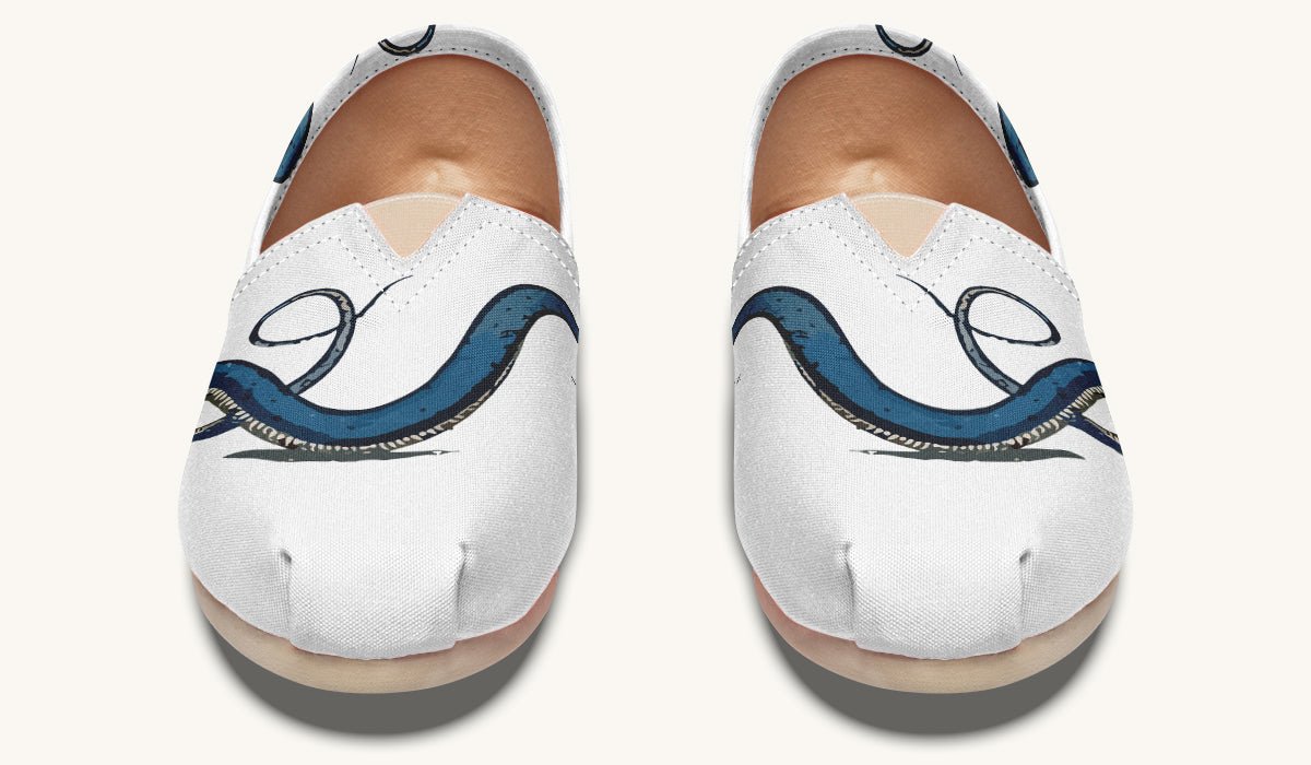 The Blue Coil Snow Snake White Casual Shoes - Jaded Lament