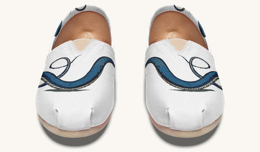 The Blue Coil Snow Snake White Casual Shoes - Jaded Lament