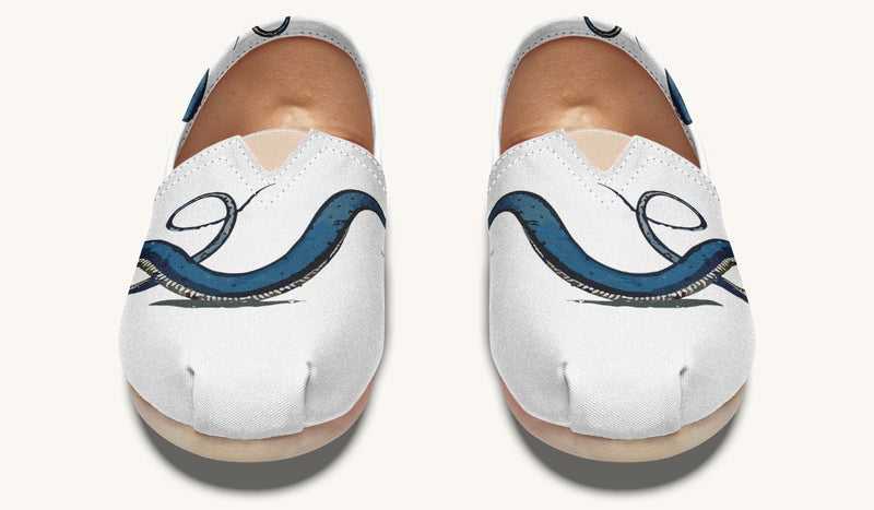 The Blue Coil Snow Snake White Casual Shoes - Jaded Lament