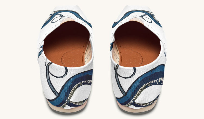 The Blue Coil Snow Snake White Casual Shoes - Jaded Lament