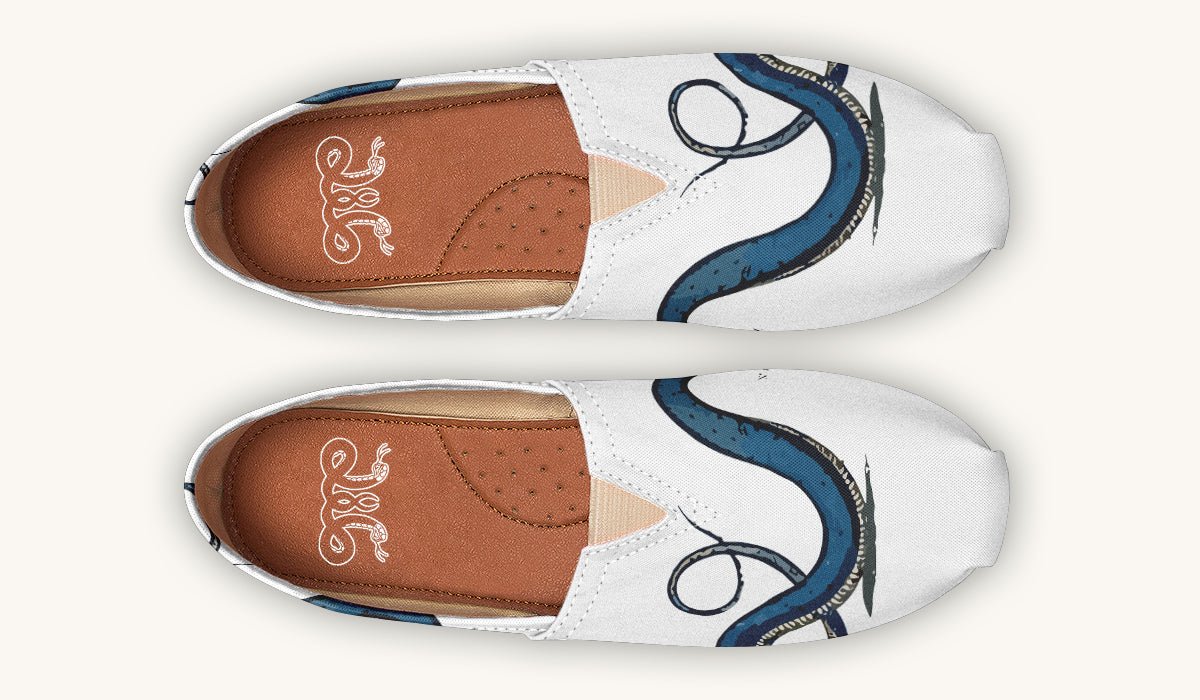 The Blue Coil Snow Snake White Casual Shoes - Jaded Lament