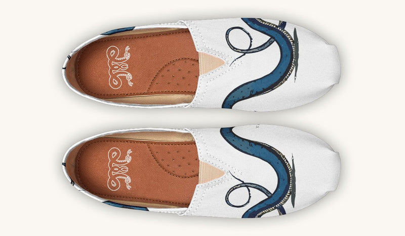 The Blue Coil Snow Snake White Casual Shoes - Jaded Lament