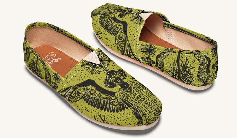 Call Upon the Star Green Black Casual Shoes - Jaded Lament