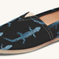 March of the Lizards Blue Black Casual Shoes - Jaded Lament