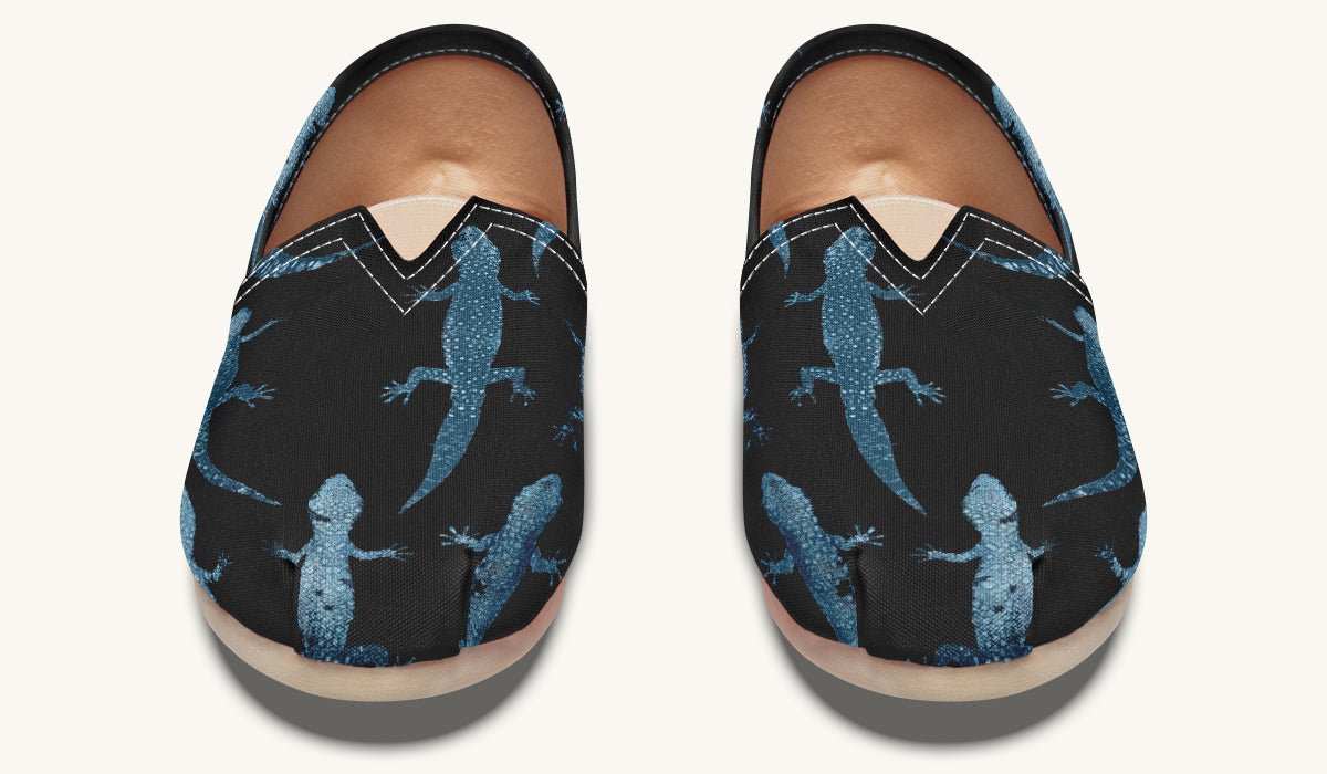 March of the Lizards Blue Black Casual Shoes - Jaded Lament