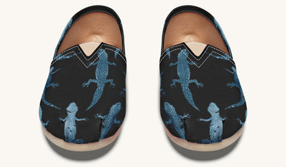 March of the Lizards Blue Black Casual Shoes - Jaded Lament
