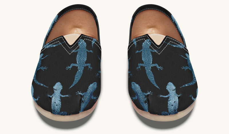 March of the Lizards Blue Black Casual Shoes - Jaded Lament