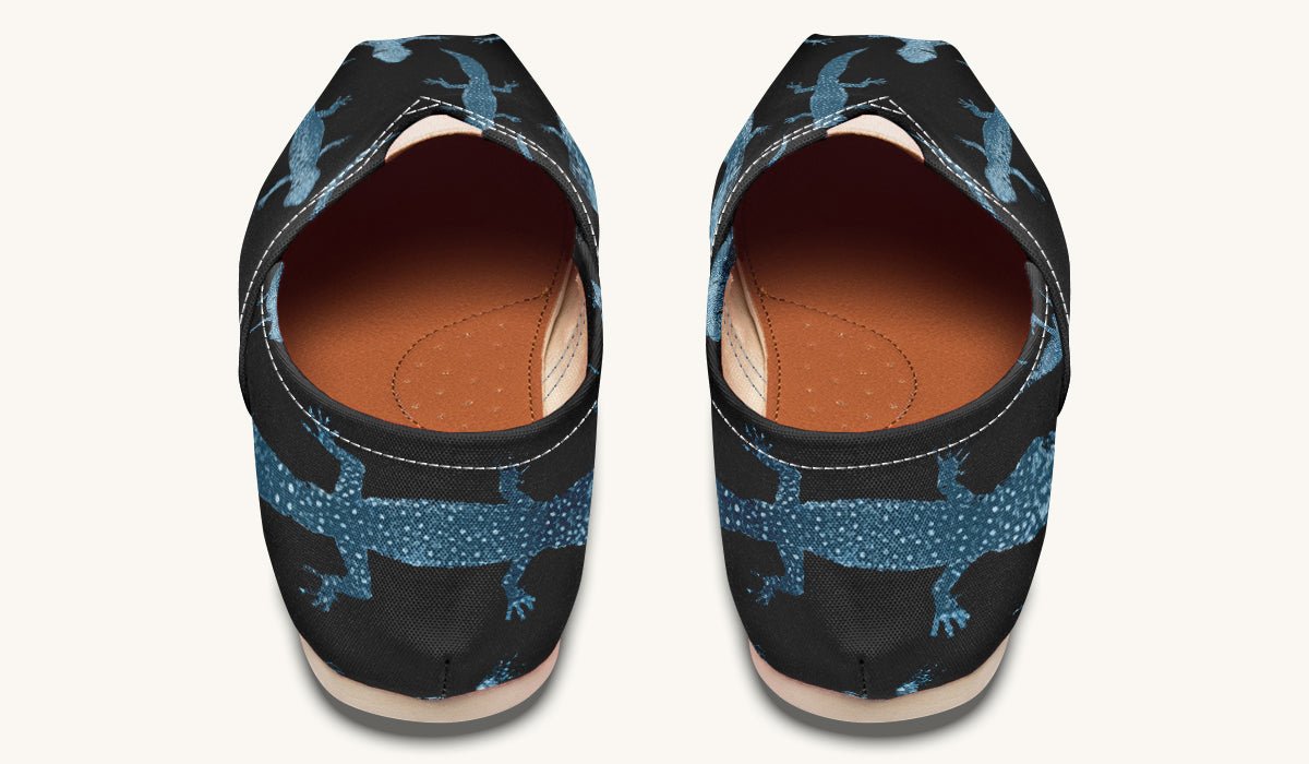 March of the Lizards Blue Black Casual Shoes - Jaded Lament