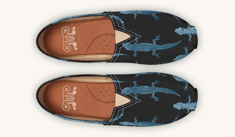March of the Lizards Blue Black Casual Shoes - Jaded Lament