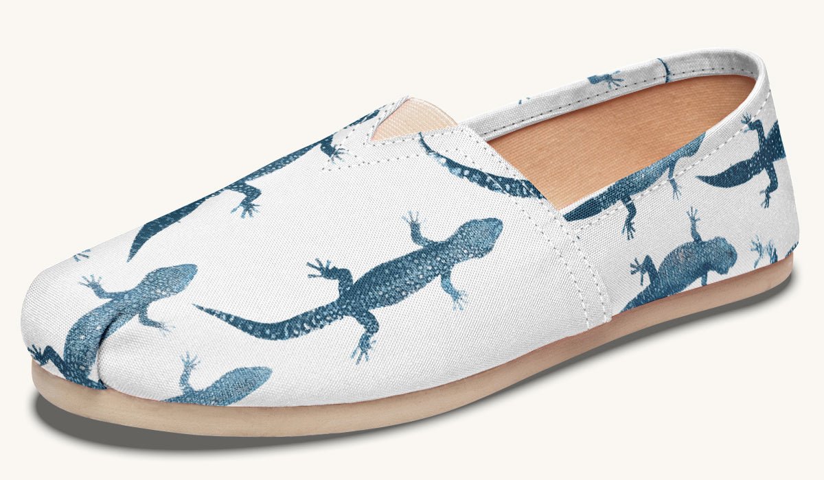 March of the Lizards Blue White Casual Shoes - Jaded Lament