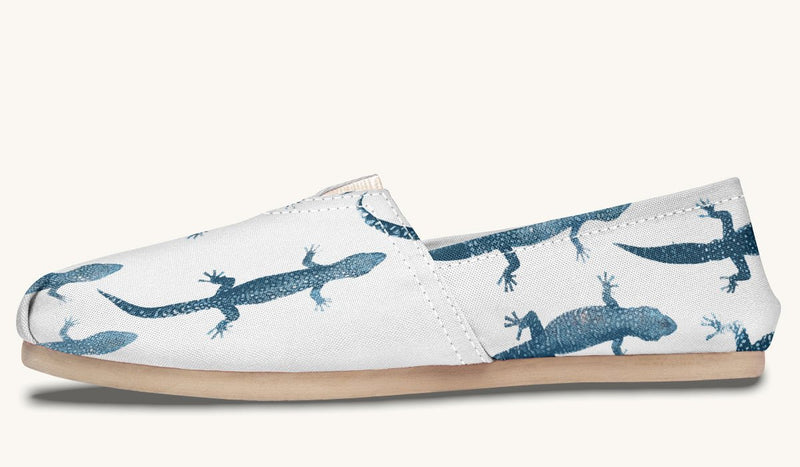 March of the Lizards Blue White Casual Shoes - Jaded Lament