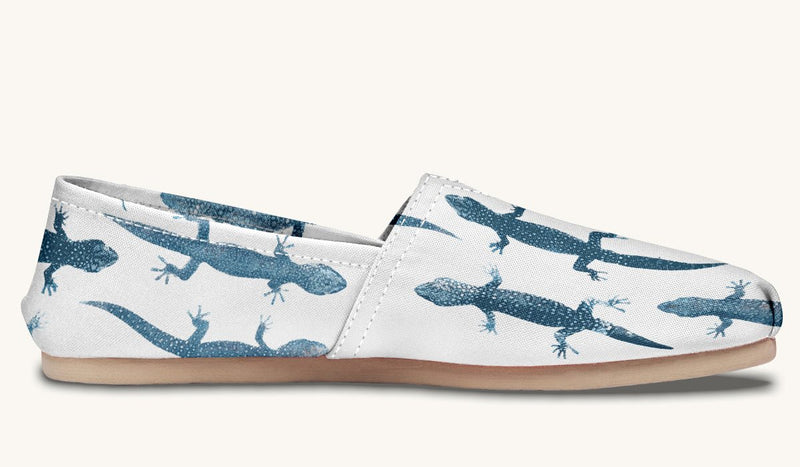 March of the Lizards Blue White Casual Shoes - Jaded Lament