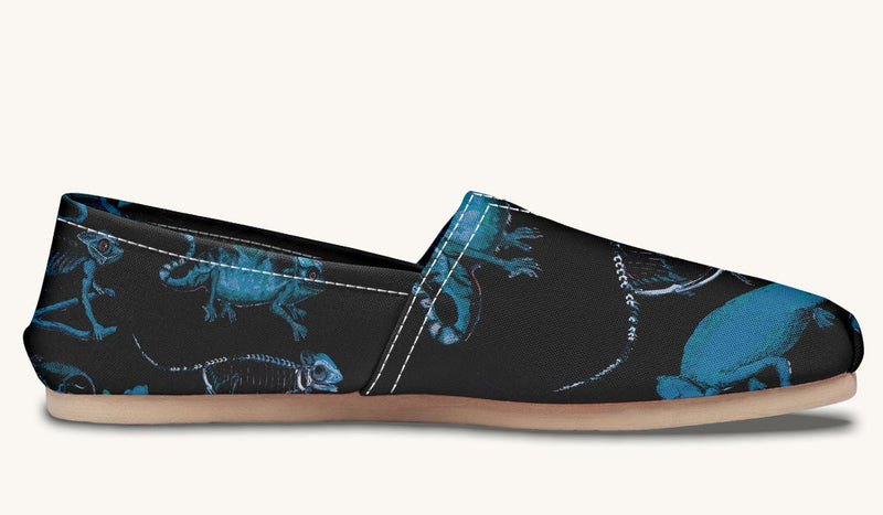 Reptilian in Bloom Black and Gold Casual Shoes - Jaded Lament