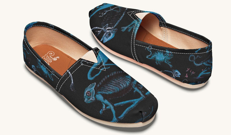 Reptilian in Bloom Black and Gold Casual Shoes - Jaded Lament