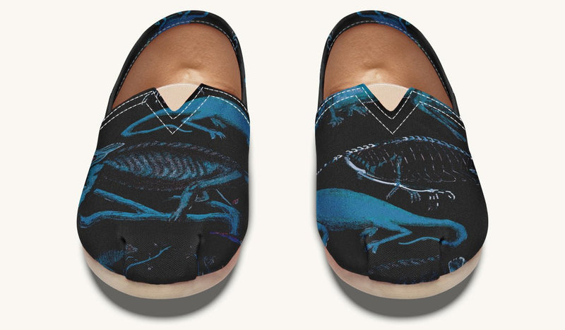 Reptilian in Bloom Black and Gold Casual Shoes - Jaded Lament