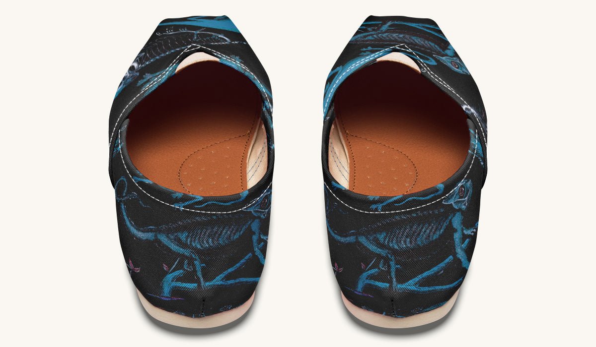Reptilian in Bloom Black and Gold Casual Shoes - Jaded Lament