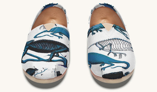 Reptilian in Bloom White and Gold Casual Shoes - Jaded Lament