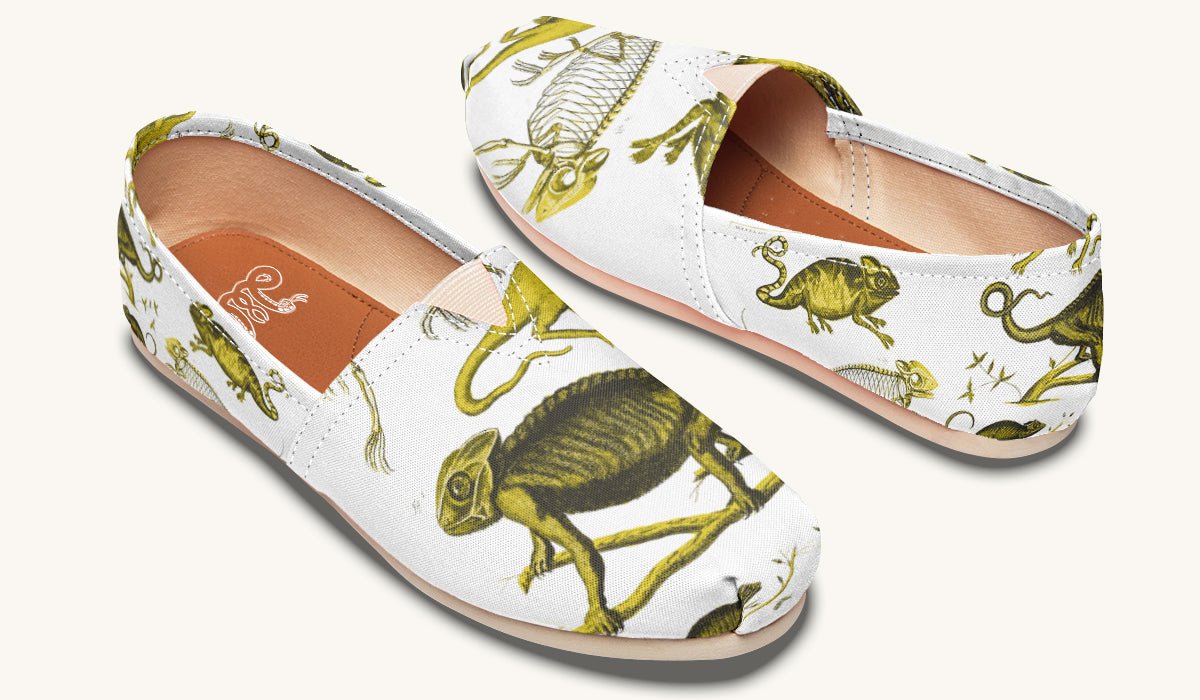 Reptilian in Bloom Blue on White Casual Shoes - Jaded Lament