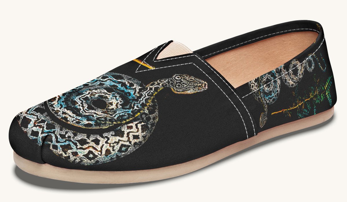 Serpent in Bloom Silver Snake Casual Shoes - Jaded Lament